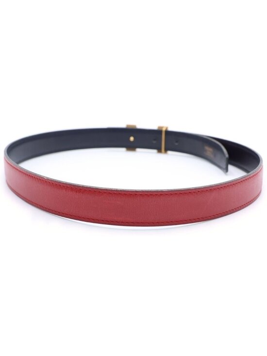 Hermes Constance Leather Belt Red Black Box Calf 70 S Gold main image 5